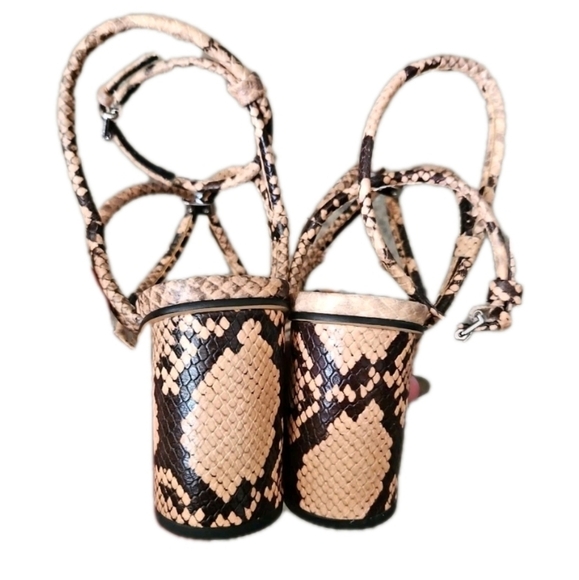 Rebecca Minkoff Womens Apolline Tan Snakeskin Leather Strappy Sandals 9 - Picture 5 of 10
